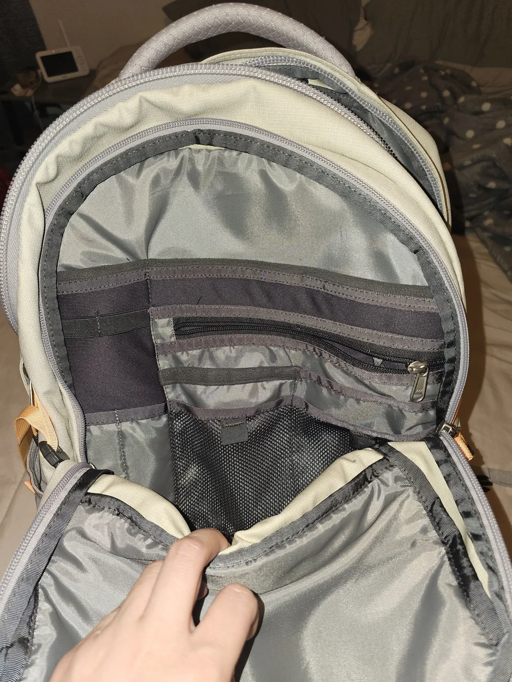The North Face Men's Gray and Peach Daypack Backpack